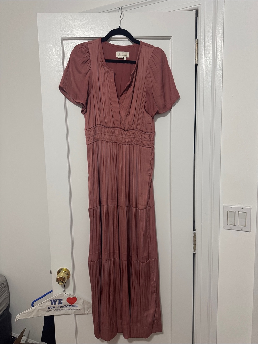 Anthropologie Pink Short Sleeve Somersett maxi dress medium rose
